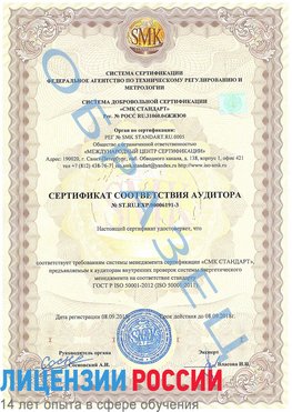 Образец сертификата соответствия аудитора №ST.RU.EXP.00006191-3 Первоуральск Сертификат ISO 50001