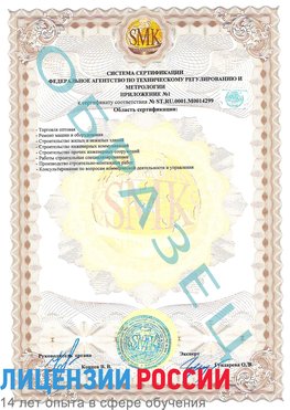 Образец сертификата соответствия (приложение) Первоуральск Сертификат ISO 14001